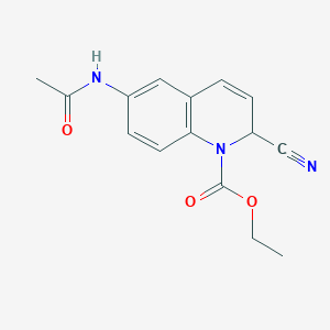 molecular formula C15H15N3O3 B15164204 ethyl 6-acetamido-2-cyano-2H-quinoline-1-carboxylate CAS No. 191979-02-9