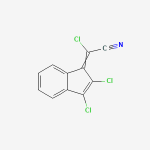 molecular formula C11H4Cl3N B15164259 Chloro(2,3-dichloro-1H-inden-1-ylidene)acetonitrile CAS No. 185043-22-5