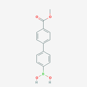 molecular formula C14H13BO4 B151643 (4'-(Methoxycarbonyl)-[1,1'-biphenyl]-4-yl)boronic acid CAS No. 501944-43-0