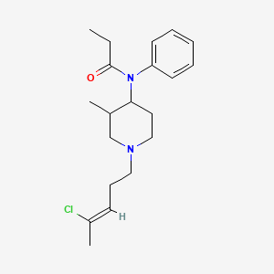 molecular formula C20H29ClN2O B15164359 N-(1-(4-Chloro-3-pentenyl)-3-methyl-4-piperidinyl)-N-phenylpropanamide CAS No. 155125-71-6