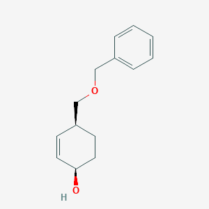 molecular formula C14H18O2 B15164380 2-Cyclohexen-1-ol, 4-[(phenylmethoxy)methyl]-, (1R,4S)- CAS No. 163812-78-0