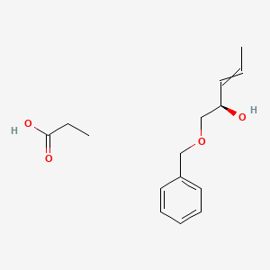 molecular formula C15H22O4 B15164420 Propanoic acid--(2R)-1-(benzyloxy)pent-3-en-2-ol (1/1) CAS No. 196392-72-0