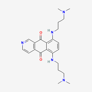 molecular formula C23H31N5O2 B15164451 Benz(g)isoquinoline-5,10-dione, 6,9-bis((3-(dimethylamino)propyl)amino)- CAS No. 144511-05-7