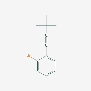 molecular formula C12H13Br B15164486 Benzene, 1-bromo-2-(3,3-dimethyl-1-butynyl)- CAS No. 197806-78-3