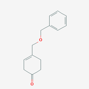 molecular formula C14H16O2 B15164611 4-[(Benzyloxy)methyl]cyclohex-3-en-1-one CAS No. 144309-99-9
