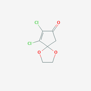 molecular formula C7H6Cl2O3 B15164729 1,4-Dioxaspiro[4.4]non-8-en-7-one, 8,9-dichloro- CAS No. 200620-06-0