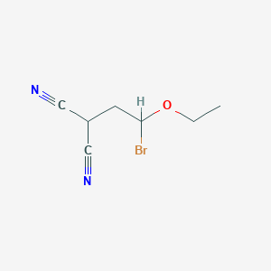 molecular formula C7H9BrN2O B15164743 (2-Bromo-2-ethoxyethyl)propanedinitrile CAS No. 191531-13-2