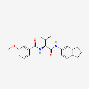 molecular formula C23H28N2O3 B15164754 N-(2,3-Dihydro-1H-inden-5-yl)-N~2~-(3-methoxybenzoyl)isoleucinamide 