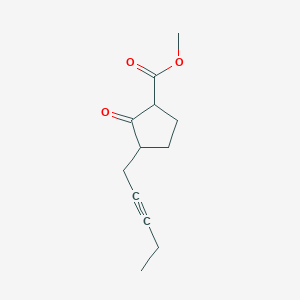 molecular formula C12H16O3 B15164758 Cyclopentanecarboxylic acid, 2-oxo-3-(2-pentynyl)-, methyl ester CAS No. 192720-40-4