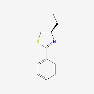 molecular formula C11H13NS B15164766 Thiazole, 4-ethyl-4,5-dihydro-2-phenyl-, (R)- CAS No. 158554-98-4