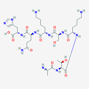 molecular formula C33H58N12O11 B15164924 L-Histidine, L-alanyl-L-threonyl-L-lysyl-L-seryl-L-lysyl-L-glutaminyl- CAS No. 199334-65-1