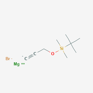 molecular formula C9H17BrMgOSi B15164943 Magnesium, bromo[3-[[(1,1-dimethylethyl)dimethylsilyl]oxy]-1-propynyl]- CAS No. 201604-89-9