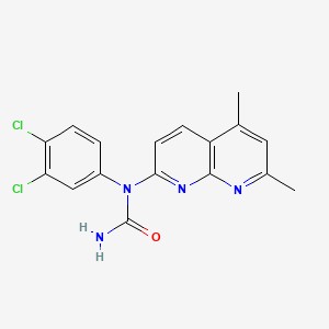 molecular formula C17H14Cl2N4O B15165077 N-(3,4-Dichlorophenyl)-N-(5,7-dimethyl-1,8-naphthyridin-2-yl)urea CAS No. 289630-79-1