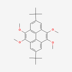 molecular formula C28H34O4 B15165104 Pyrene, 2,7-bis(1,1-dimethylethyl)-4,5,9,10-tetramethoxy- CAS No. 190843-91-5