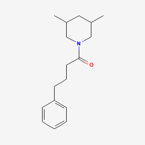molecular formula C17H25NO B15165171 Piperidine, 3,5-dimethyl-1-(1-oxo-4-phenylbutyl)- CAS No. 179923-26-3