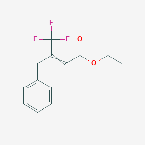 molecular formula C13H13F3O2 B15165239 Ethyl 3-benzyl-4,4,4-trifluorobut-2-enoate CAS No. 198632-96-1