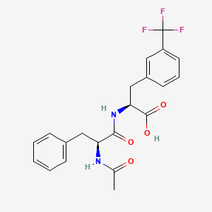 molecular formula C21H21F3N2O4 B15165283 N-Acetyl-L-phenylalanyl-3-(trifluoromethyl)-L-phenylalanine CAS No. 192448-05-8