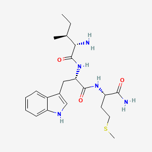 molecular formula C22H33N5O3S B15165304 L-Isoleucyl-L-tryptophyl-L-methioninamide CAS No. 183956-78-7