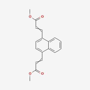 molecular formula C18H16O4 B15165312 2-Propenoic acid, 3,3'-(1,4-naphthalenediyl)bis-, dimethyl ester CAS No. 356793-28-7