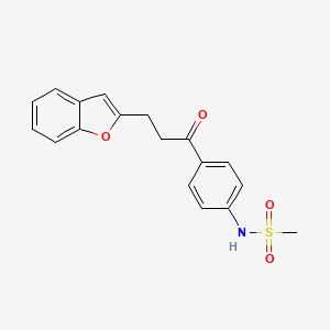 molecular formula C18H17NO4S B15165316 N-{4-[3-(1-Benzofuran-2-yl)propanoyl]phenyl}methanesulfonamide CAS No. 192312-62-2