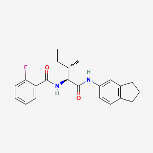 molecular formula C22H25FN2O2 B15165360 N-(2,3-Dihydro-1H-inden-5-yl)-N~2~-(2-fluorobenzoyl)isoleucinamide 