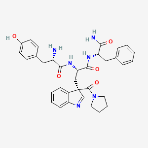 molecular formula C34H38N6O5 B15165373 L-Tyrosyl-3-[(3R)-3-(pyrrolidine-1-carbonyl)-3H-indol-3-yl]-L-alanyl-L-phenylalaninamide CAS No. 596110-77-9