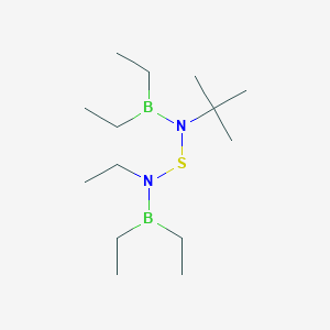 molecular formula C14H34B2N2S B15165385 N-tert-Butyl-N-{[(diethylboranyl)(ethyl)amino]sulfanyl}-1,1-diethylboranamine CAS No. 184865-01-8