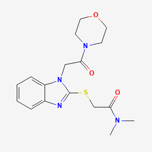 molecular formula C17H22N4O3S B15165537 Acetamide,N,N-dimethyl-2-[[1-[2-(4-morpholinyl)-2-oxoethyl]-1H-benzo[D]imidazol-2-YL]thio]- 