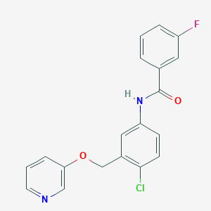 molecular formula C19H14ClFN2O2 B15165571 Benzamide, N-[4-chloro-3-[(3-pyridinyloxy)methyl]phenyl]-3-fluoro- CAS No. 642084-82-0