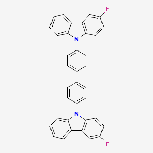 molecular formula C36H22F2N2 B15165598 9,9'-([1,1'-Biphenyl]-4,4'-diyl)bis(3-fluoro-9H-carbazole) CAS No. 602331-44-2
