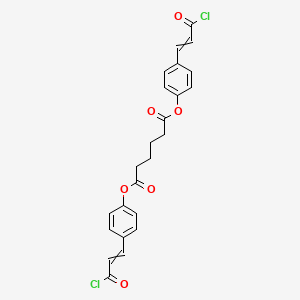 molecular formula C24H20Cl2O6 B15165716 Bis[4-(3-chloro-3-oxoprop-1-EN-1-YL)phenyl] hexanedioate CAS No. 620927-09-5