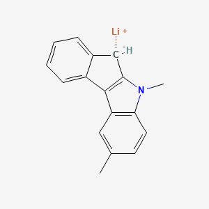 molecular formula C17H14LiN B15165788 lithium;2,5-dimethyl-6H-indeno[2,1-b]indol-6-ide CAS No. 611188-32-0