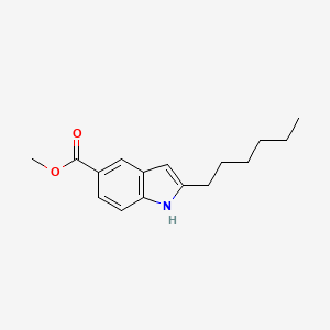 molecular formula C16H21NO2 B15165834 Methyl 2-hexyl-1H-indole-5-carboxylate CAS No. 190071-27-3