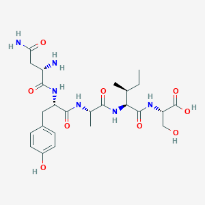 molecular formula C25H38N6O9 B15165871 L-Serine, L-asparaginyl-L-tyrosyl-L-alanyl-L-isoleucyl- CAS No. 610781-95-8