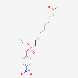 molecular formula C18H28NO6PS B15165933 S-{8-[Ethoxy(4-nitrophenoxy)phosphoryl]octyl} ethanethioate CAS No. 500573-41-1