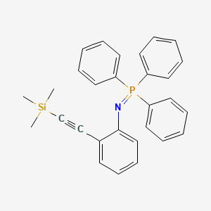 molecular formula C29H28NPSi B15165981 Benzenamine, 2-[(trimethylsilyl)ethynyl]-N-(triphenylphosphoranylidene)- CAS No. 207278-64-6