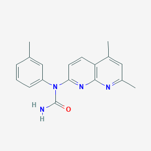 molecular formula C18H18N4O B15165996 N-(5,7-Dimethyl-1,8-naphthyridin-2-yl)-N-(3-methylphenyl)urea CAS No. 289630-80-4