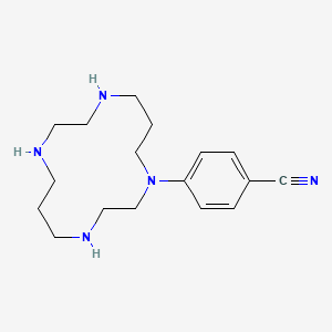 molecular formula C17H27N5 B15166037 Benzonitrile, 4-(1,4,8,11-tetraazacyclotetradec-1-yl)- CAS No. 203569-55-5
