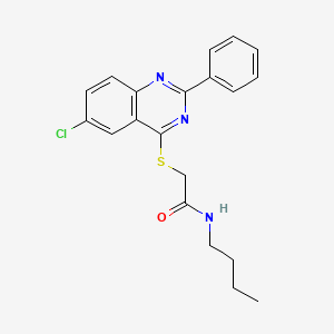 molecular formula C20H20ClN3OS B15166145 N-Butyl-2-[(6-chloro-2-phenyl-4-quinazolinyl)sulfanyl]acetamide 