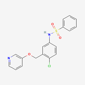 molecular formula C18H15ClN2O3S B15166167 Benzenesulfonamide, N-[4-chloro-3-[(3-pyridinyloxy)methyl]phenyl]- CAS No. 642085-09-4