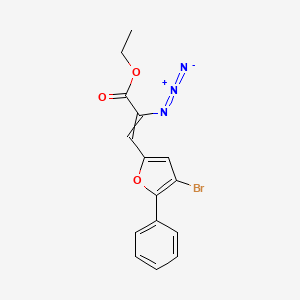 molecular formula C15H12BrN3O3 B15166196 Ethyl 2-azido-3-(4-bromo-5-phenylfuran-2-yl)prop-2-enoate CAS No. 594815-17-5