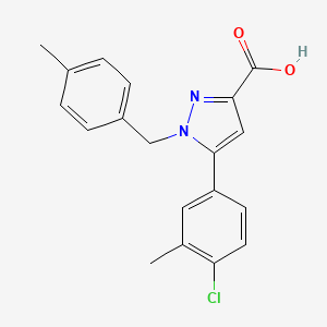 molecular formula C19H17ClN2O2 B15166201 5-(4-Chloro-3-methylphenyl)-1-[(4-methylphenyl)methyl]-1H-pyrazole-3-carboxylic acid CAS No. 192702-07-1