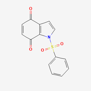 molecular formula C14H9NO4S B15166320 1H-Indole-4,7-dione, 1-(phenylsulfonyl)- CAS No. 205393-59-5