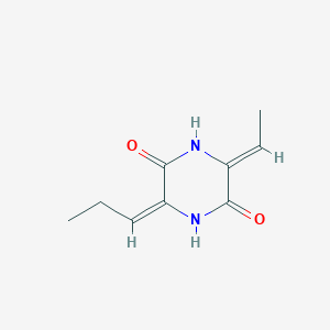 molecular formula C9H12N2O2 B15166472 2,5-Piperazinedione,3-ethylidene-6-propylidene-(9CI) 