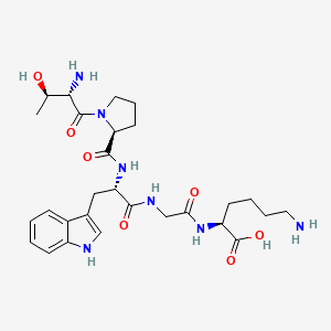 molecular formula C28H41N7O7 B15166508 L-Threonyl-L-prolyl-L-tryptophylglycyl-L-lysine CAS No. 566189-96-6