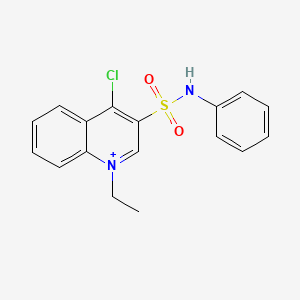 molecular formula C17H16ClN2O2S+ B15166690 4-Chloro-1-ethyl-3-(phenylsulfamoyl)quinolin-1-ium CAS No. 198829-37-7