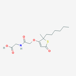 molecular formula C15H23NO5S B15166702 Glycine, N-[[(2-hexyl-2,5-dihydro-2-methyl-5-oxo-3-thienyl)oxy]acetyl]- CAS No. 646517-58-0