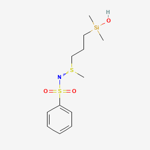 molecular formula C12H21NO3S2Si B15166711 N-[{3-[Hydroxy(dimethyl)silyl]propyl}(methyl)-lambda~4~-sulfanylidene]benzenesulfonamide CAS No. 600156-73-8