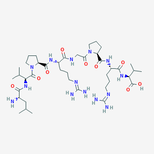 molecular formula C40H72N14O9 B15166722 L-Leucyl-L-valyl-L-prolyl-N~5~-(diaminomethylidene)-L-ornithylglycyl-L-prolyl-N~5~-(diaminomethylidene)-L-ornithyl-L-valine CAS No. 532391-71-2