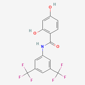 molecular formula C15H9F6NO3 B15166738 N-[3,5-Bis(trifluoromethyl)phenyl]-2,4-dihydroxybenzamide CAS No. 634184-86-4